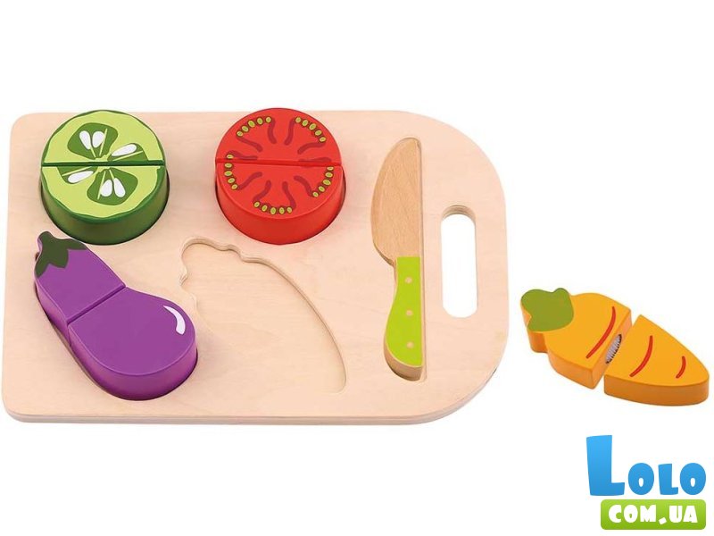 Набор овощей на липучках деревянный, Tooky Toy (10 эл.)