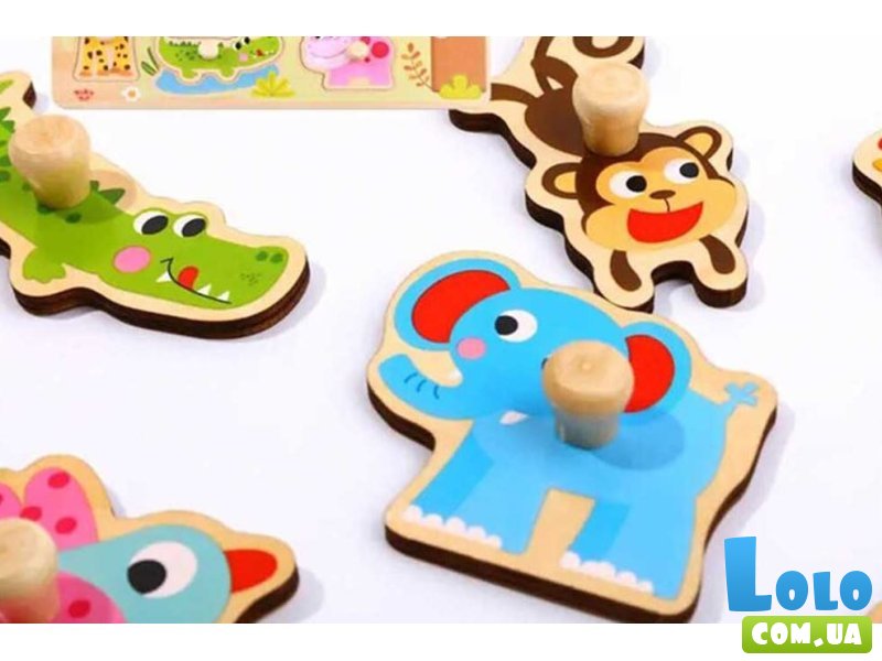 Деревянная рамка-вкладыш Животные, Tooky Toy
