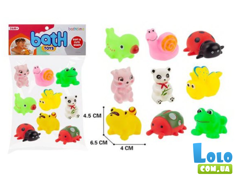 Набор пищалок для ванной Животные