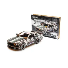 Деревянный 3D конструктор Muscle car GT, Puzzleоk (Puz-00639), 162 дет. (белая)