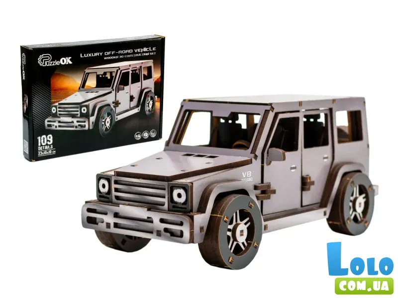 Деревянный 3D конструктор Gelandewagen, Puzzleоk (Puz-26914), 109 дет.