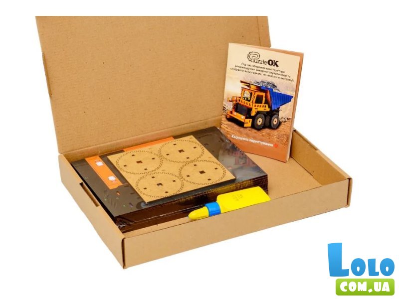 Деревянный 3D конструктор Самосвал, Puzzleоk (Puz-00920), 96 дет.