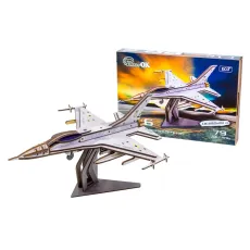 Деревянный 3D конструктор Самолет F16, Puzzleоk (Puz-26913), 79 дет.