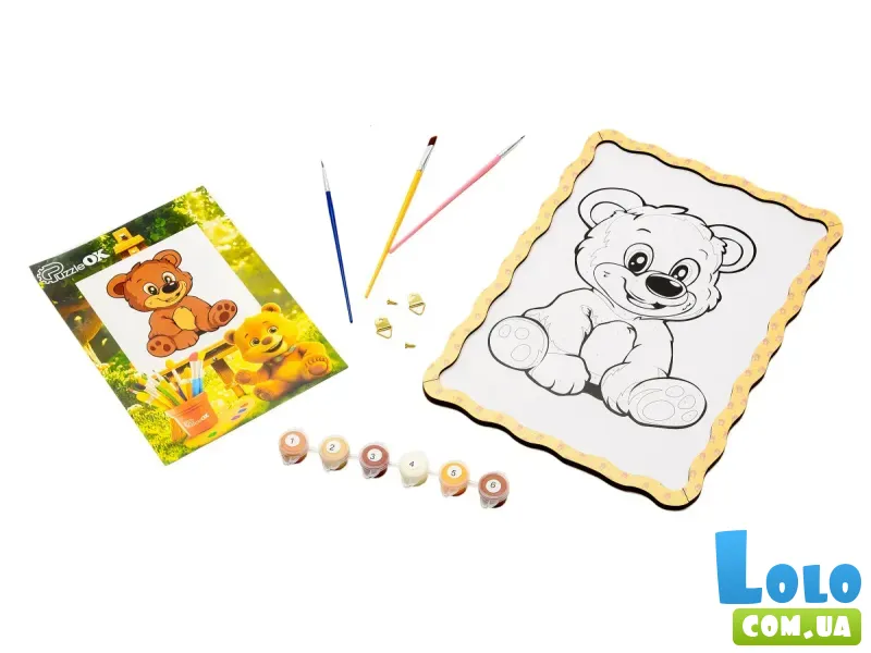 Картина по номерам Мишка, Puzzleоk (А4)