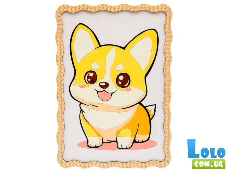 Картина по номерам Корги, Puzzleоk (А4)