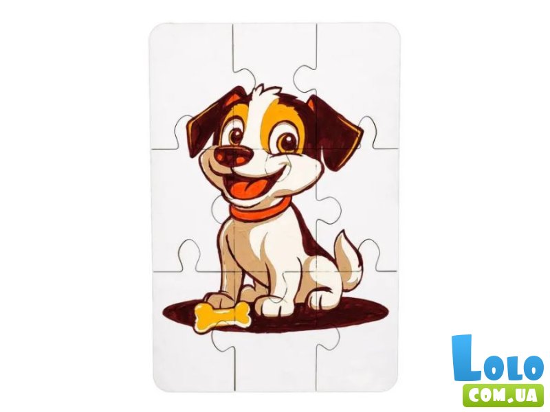 Деревянный пазл-раскраска Собачка, Puzzleok (А5)