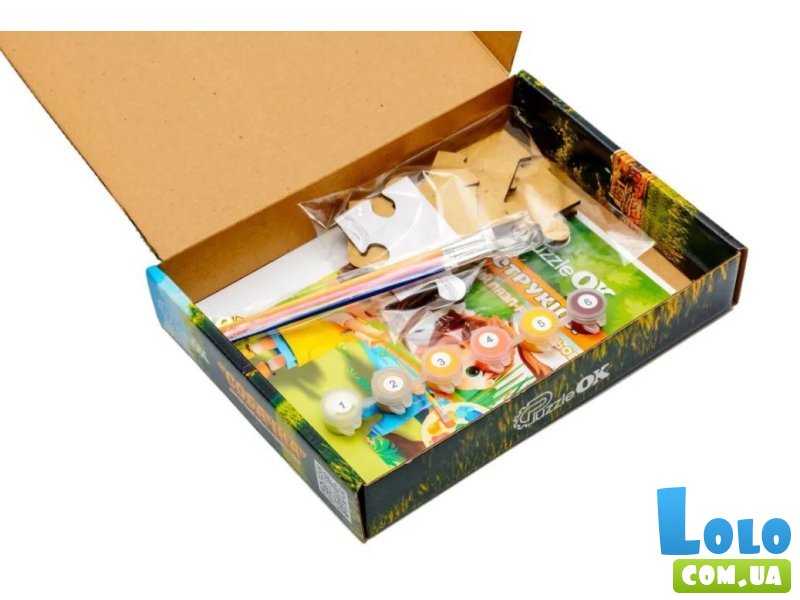 Деревянный пазл-раскраска Собачка, Puzzleok (А5)