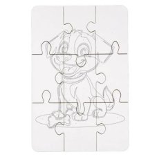 Деревянный пазл-раскраска Собачка, Puzzleok (А5)