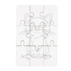 Деревянный пазл-раскраска Котик, Puzzleok (А5)