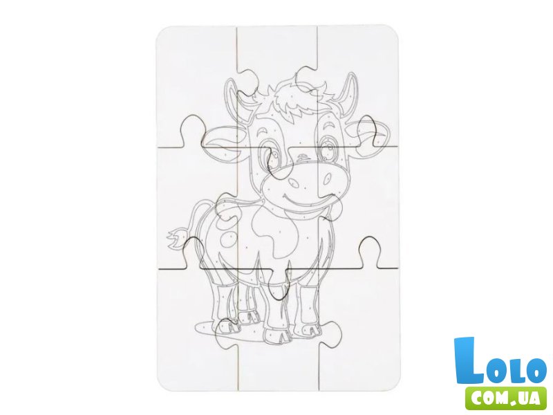 Деревянный пазл-раскраска Коровка, Puzzleok (А5)