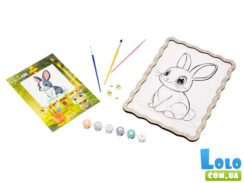 Картина по номерам Зайка, Puzzleоk (А4)