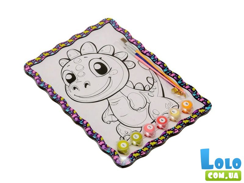 Картина по номерам Динозаврик, Puzzleоk (А4)