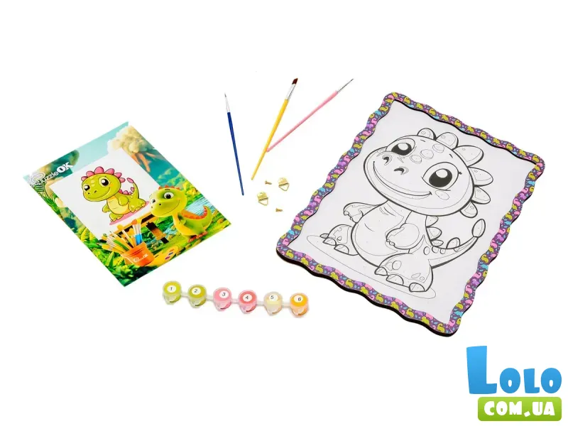 Картина по номерам Динозаврик, Puzzleоk (А4)