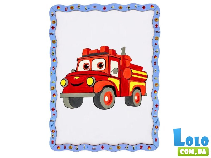 Картина по номерам Пожарная машина, Puzzleоk (А4)