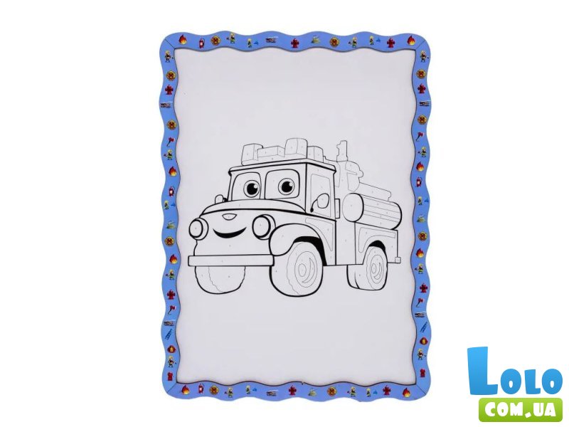 Картина по номерам Пожарная машина, Puzzleоk (А4)