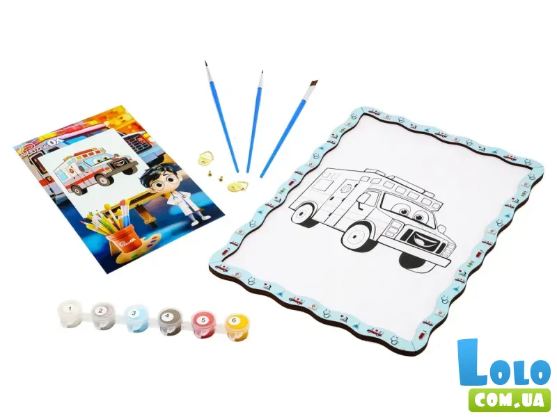 Картина по номерам Медицинская машина, Puzzleоk (А4)