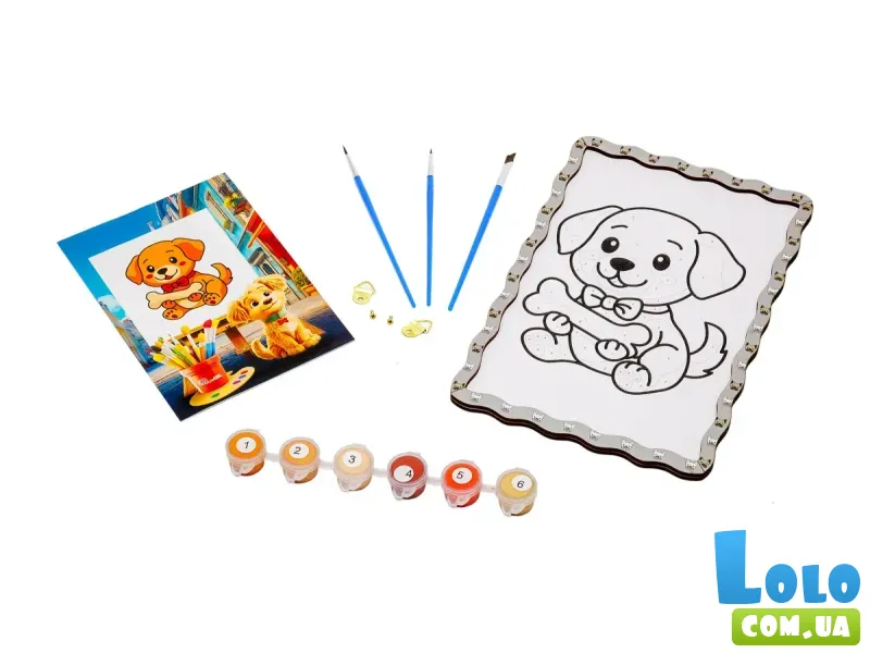 Картина по номерам Песик, Puzzleоk (А5)
