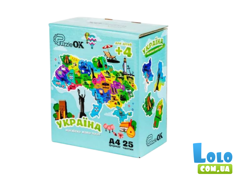 Магнитная карта-пазл Украина, Puzzleоk (Новая), 25 эл.