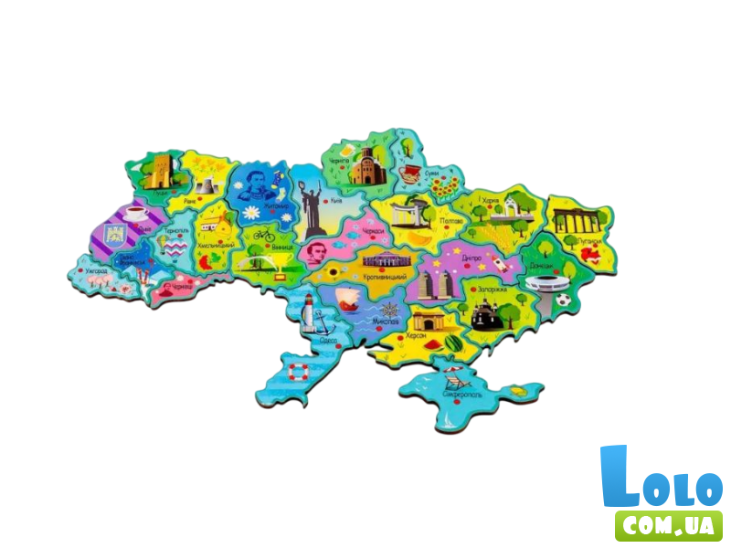 Магнитная карта-пазл Украина, Puzzleоk (Новая), 25 эл.