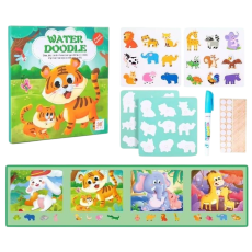 Логическая книга Умная книжечка с липучками и водной раскраской Дикие животные