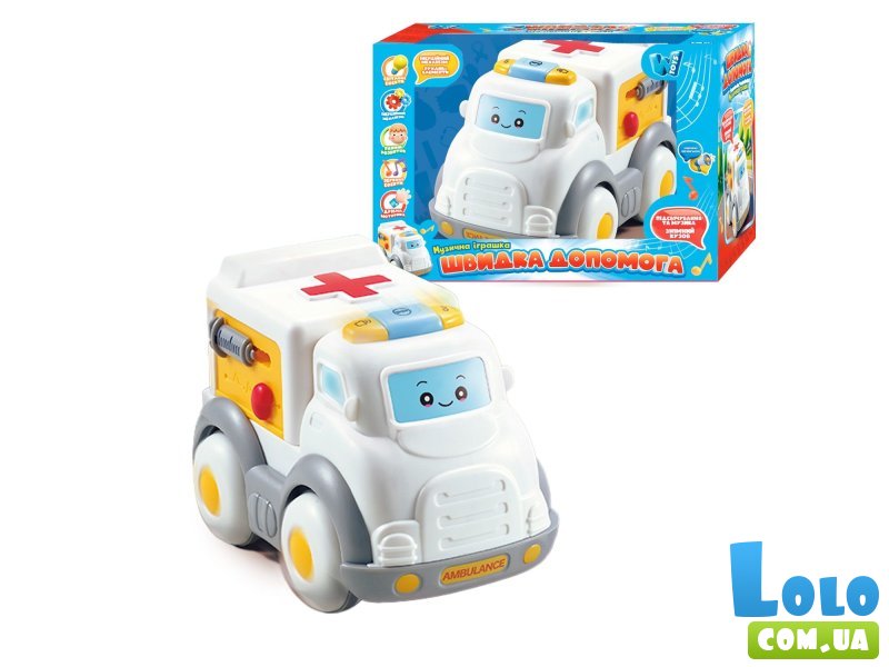 Машина музыкальная Скорая помощь, WToys (укр.)
