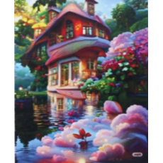 Алмазная мозаика Дом у воды, TK Group (30х20 см)