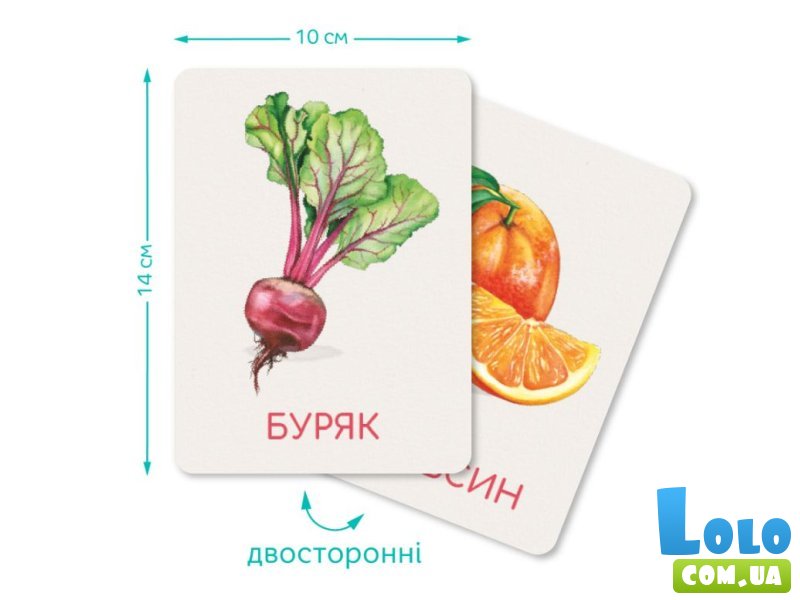 Набор учебных карточек Монтессори: Овощи и фрукты, DoDo