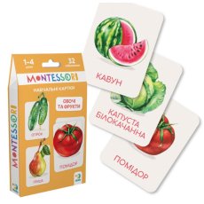 Набор учебных карточек Монтессори: Овощи и фрукты, DoDo