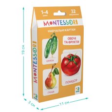 Набор учебных карточек Монтессори: Овощи и фрукты, DoDo