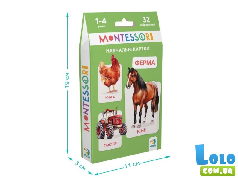 Набор учебных карточек Монтессори: Ферма, DoDo