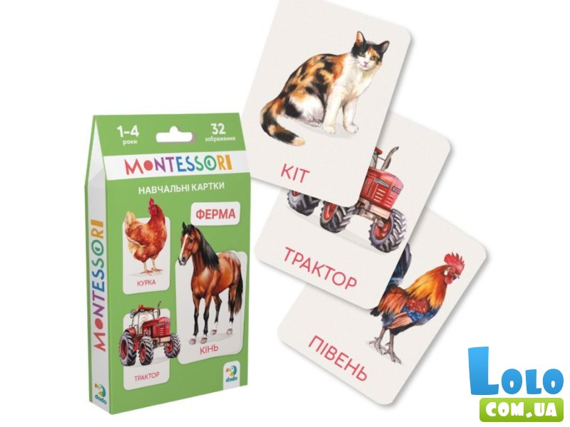 Набор учебных карточек Монтессори: Ферма, DoDo