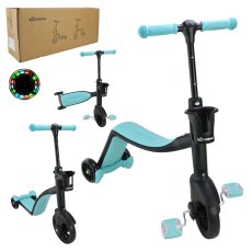 Самокат детский трехколесный велобег 2 в 1, Scale Sports (голубой)