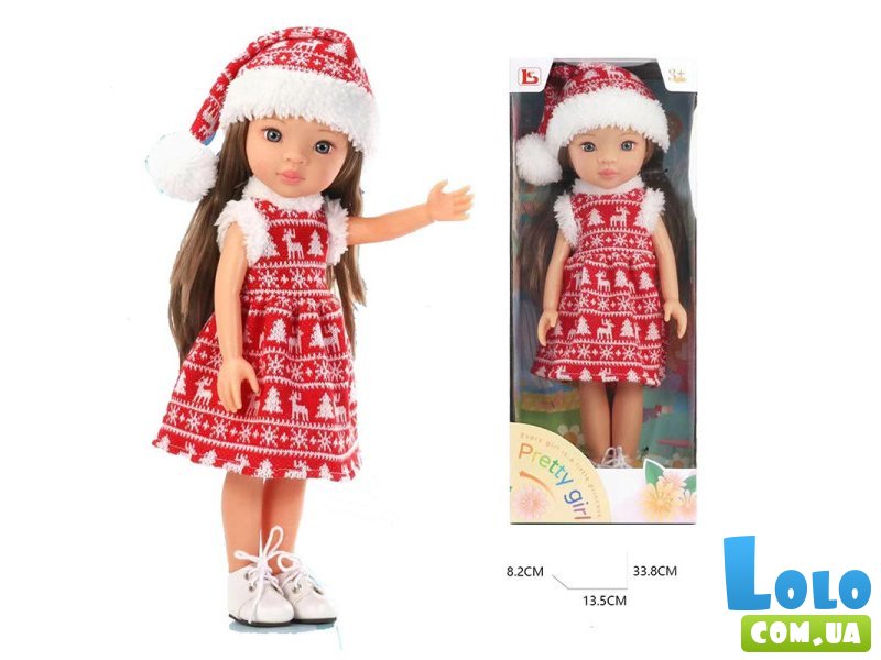 Кукла в рождественском наряде, 33 см