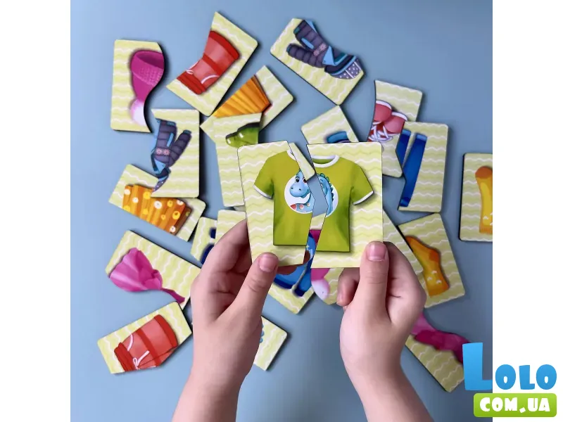 Рамка-вкладыш деревянная Половинки. Одежда и обувь