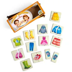 Рамка-вкладыш деревянная Половинки. Одежда и обувь