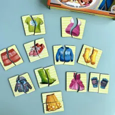 Рамка-вкладыш деревянная Половинки. Одежда и обувь