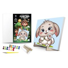 Картина по номерам Зайка, Qbee (25х25 см)