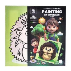 Картина по номерам Ёжик, Qbee (25х25 см)