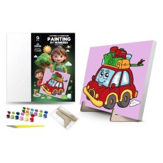 Картина по номерам Веселая машина, Qbee (25х25 см)