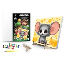 Картина по номерам Мышь и сыр, Qbee (25х25 см)