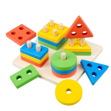 Деревянная логическая доска-сортер Геометрические фигуры