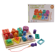 Логическая деревянная доска Геометрический сортер с магнитной рыбалкой