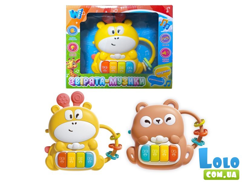 Пианино детское Зверята-музыканты, WToys (в ассортименте)