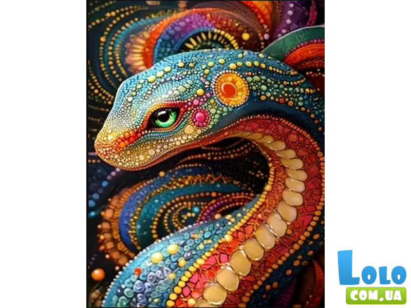 Алмазная мозаика Яркая змея, TK Group (30х40 см)
