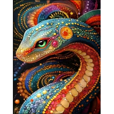 Алмазная мозаика Яркая змея, TK Group (30х40 см)