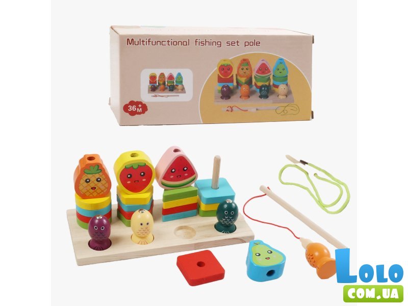 Деревянная логическая доска с магнитной рыбалкой