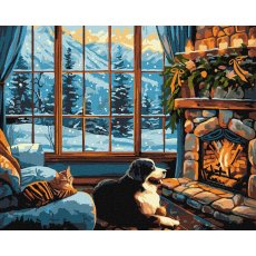 Картина по номерам Тепло камина, Идейка (40х50 см)
