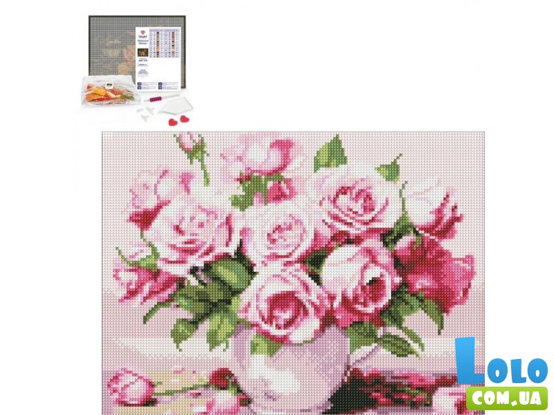 Алмазная мозаика Розовые розы (30х40 см)