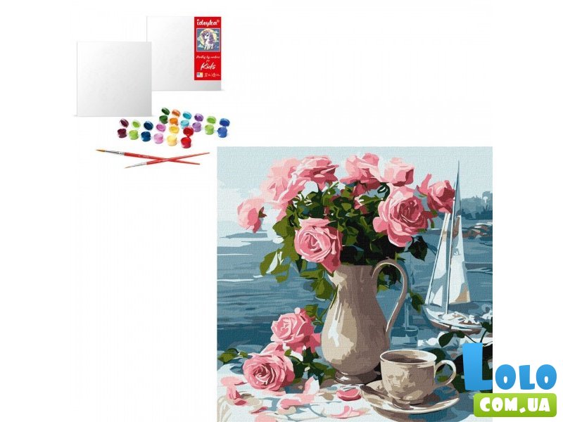 Картина по номерам Утренние розы, Идейка (40x40 см)