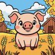 Картина по номерам Милый поросенок, Идейка (25х25 см)